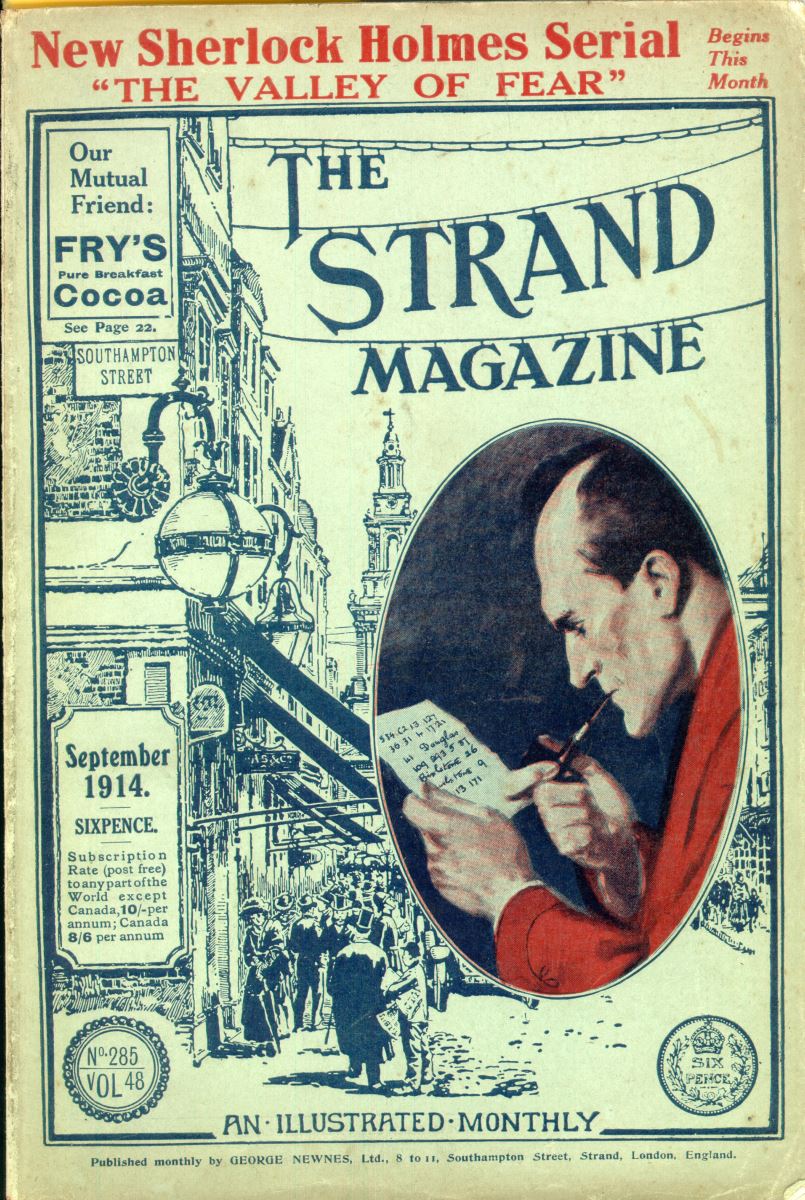 The cover of Strand magazine featuring the commencement of "The Valley Of Fear"